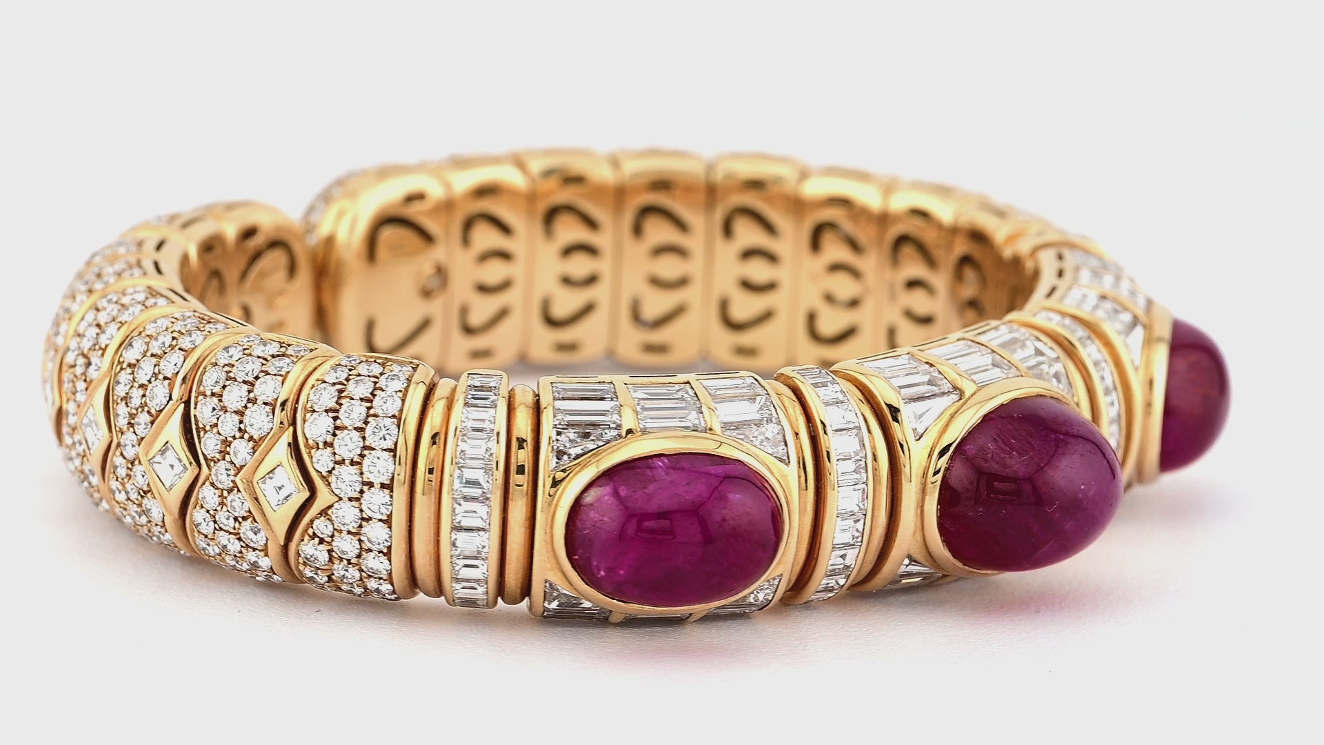 Bulgari Rubies and Diamonds Bracelet in 18k Gold | SSEF Certified