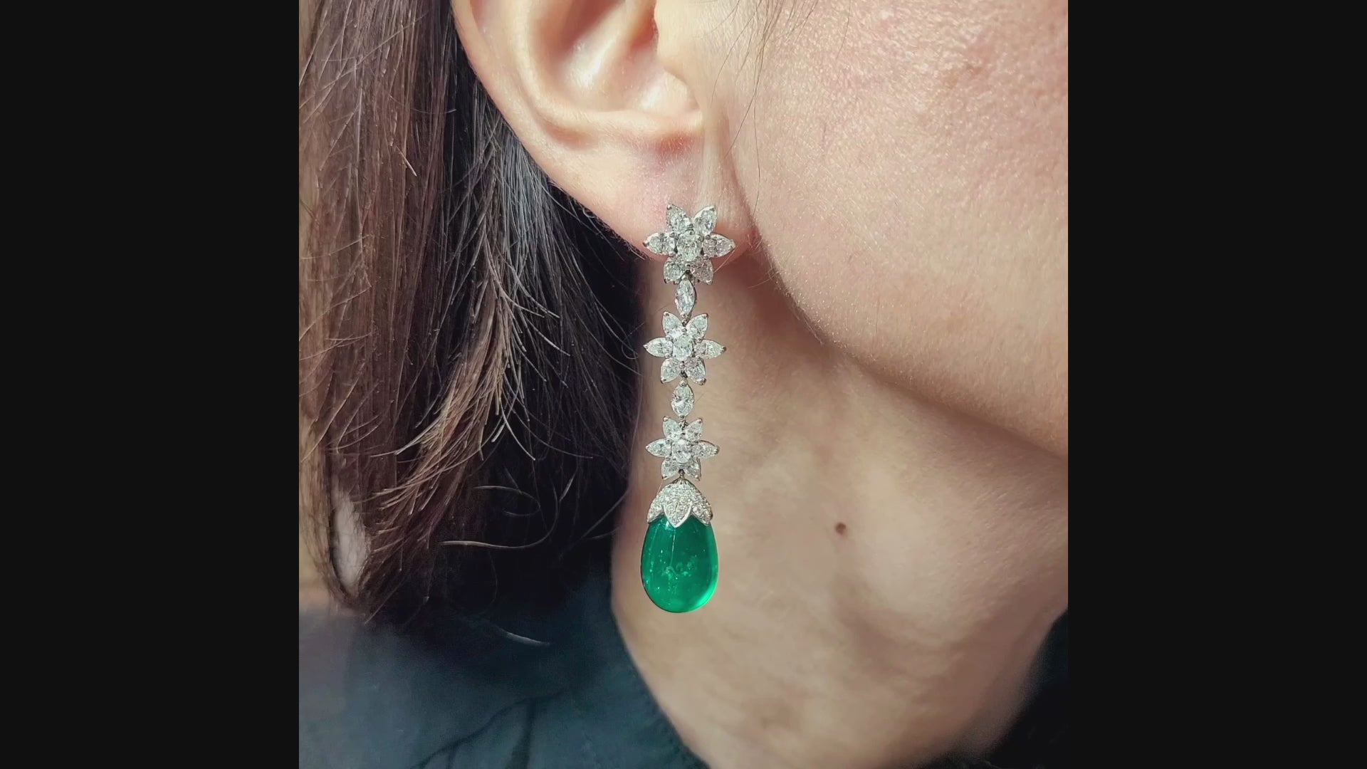 Spectra Fine Jewelry Diamond Emerald Drop Earrings