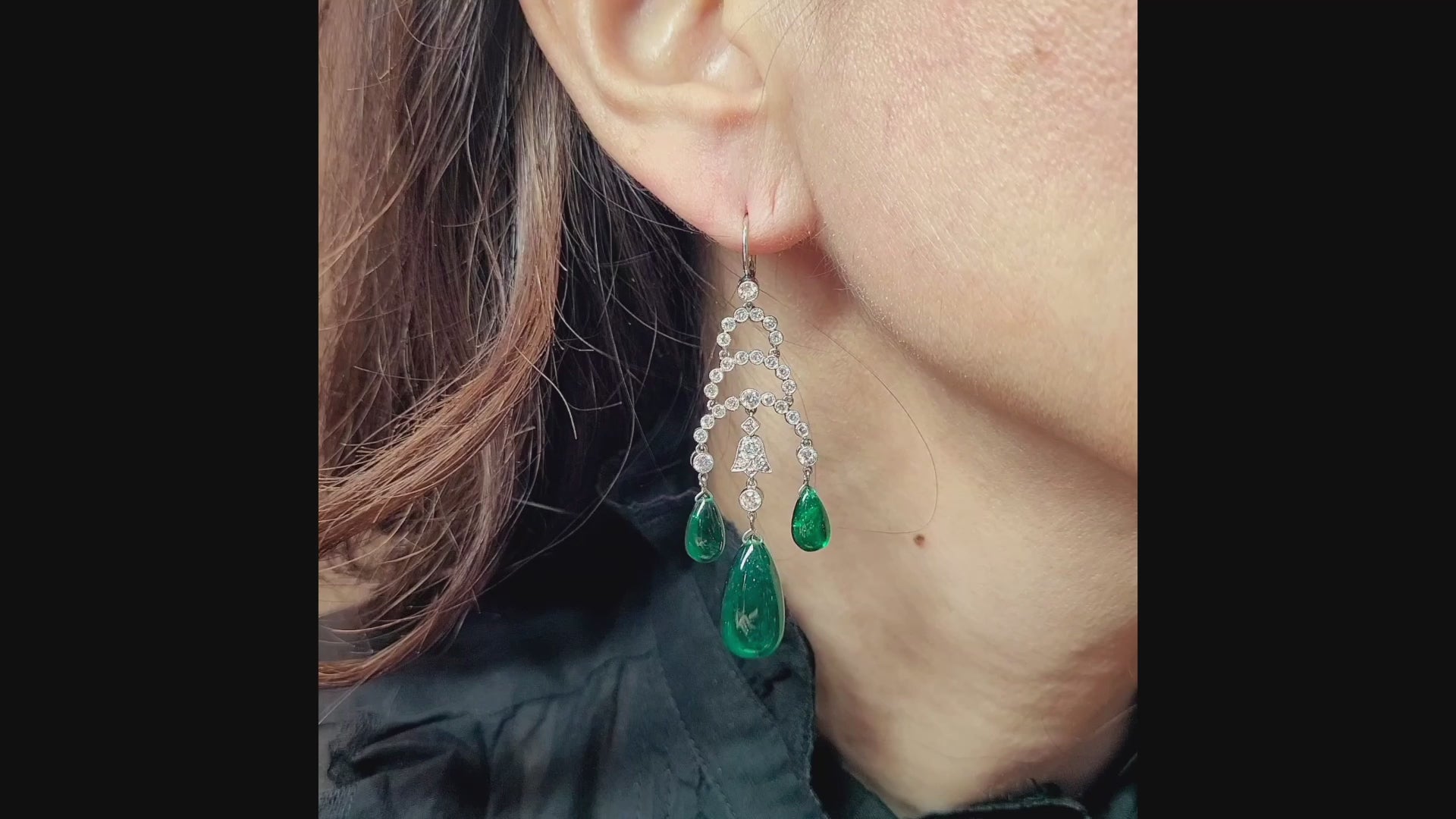 Spectra Fine Jewelry's Emerald Diamond Chandelier Earrings