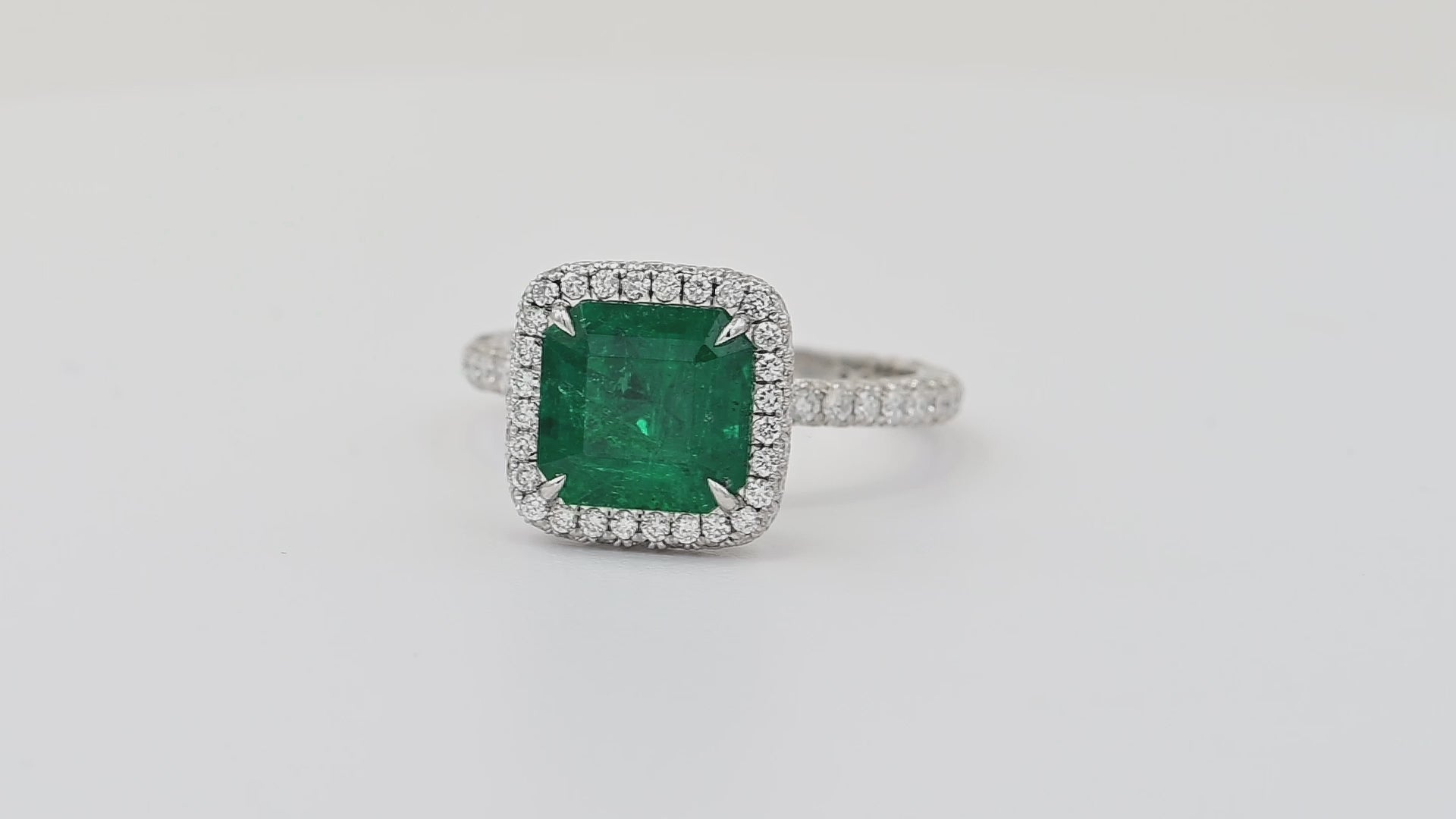 Spectra Fine Jewelry 2.69 Colombian Emerald Diamond Platinum Ring