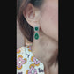 Spectra Fine Jewelry Emerald Diamond Halo Drop Earrings