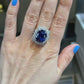 Spectra Fine Jewelry Ceylon Sapphire Diamond Halo Cocktail Engagement Ring 19.28