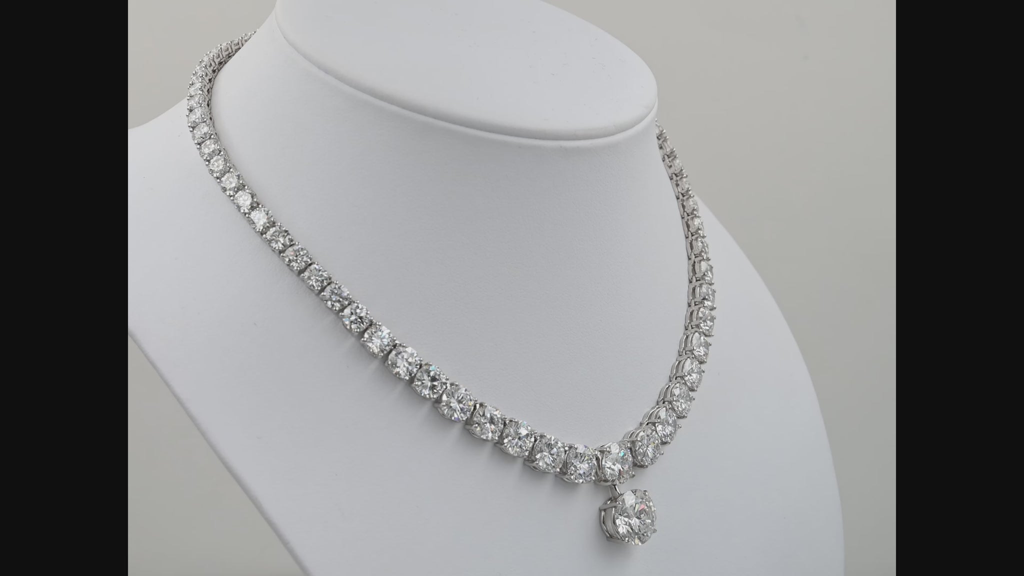 Spectra Fine Jewelry Classic Diamond Pendant Riviere Collar Necklace