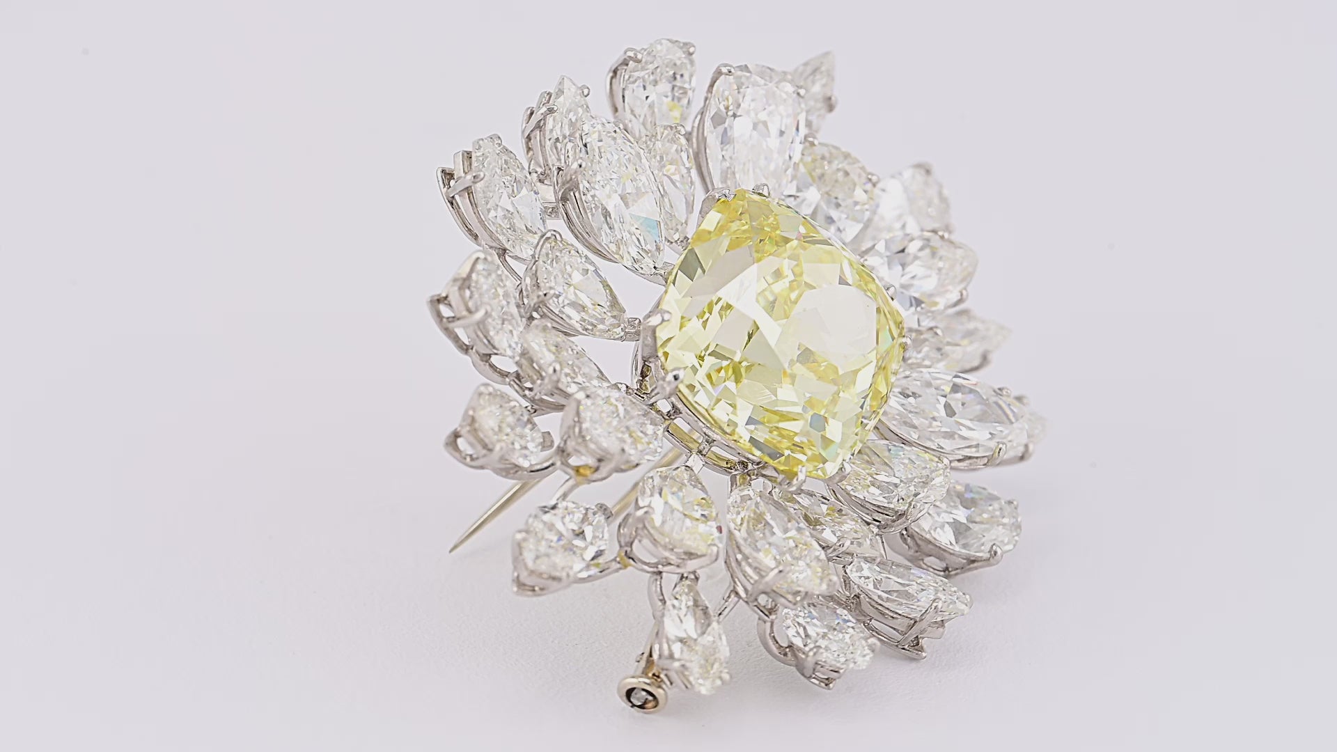 Vintage Bulgari Fancy Intense Yellow Diamond Brooch