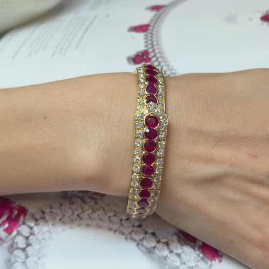 Ruby and Diamond Bracelet Inspired by French Haute Joaillerie and Art Moderne