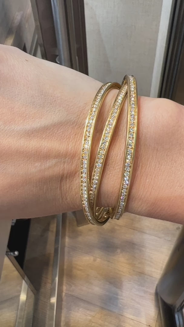 Cartier Diamond 18K Gold Trinity Bracelet