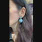 Hemmerle Vintage Aquamarine Pave Ball Drop Earrings