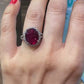 Spectra Fine Jewelry 6.16 cts. Unheated Ruby Diamond Halo Cocktail Engagement Ri