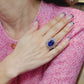 Spectra Fine Jewelry 9.01 ct. Sapphire No Heat, Diamond Ring in 18K White Gold