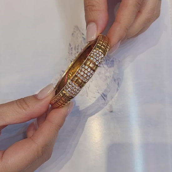 Van Cleef & Arpels Vintage Diamond Bracelet in 18K Yellow Gold – Signed