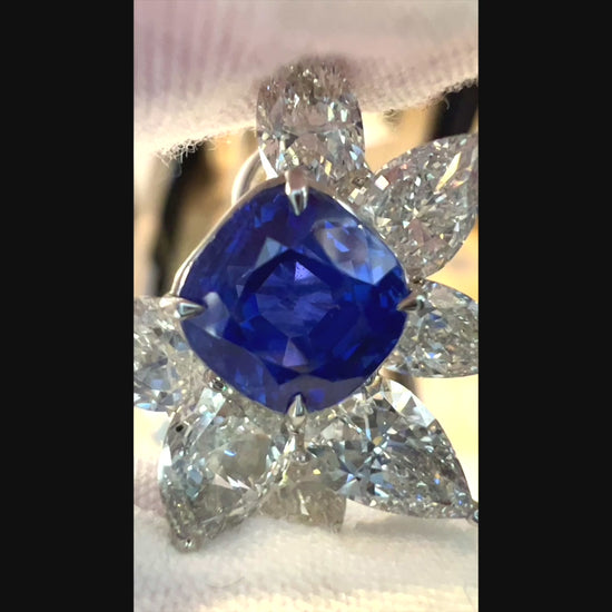 Spectra Fine Jewelry Kashmir Sapphire Cluster Earrings