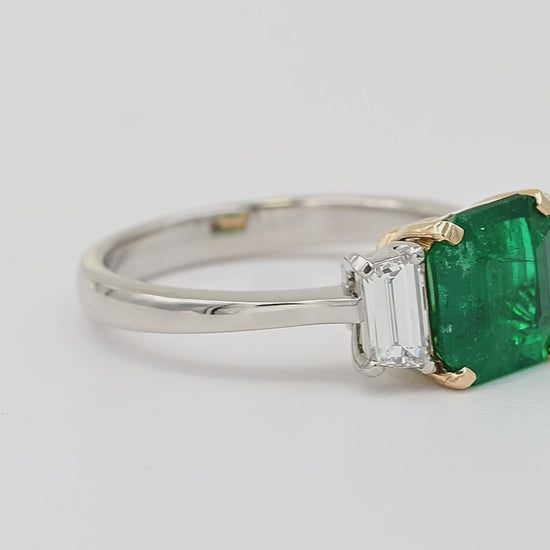 Spectra Fine Jewelry 2.11ct Colombian Emerald Diamond Platinum Ring