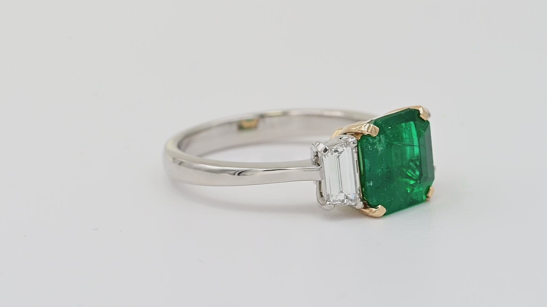 Spectra Fine Jewelry 2.11ct Colombian Emerald Diamond Platinum Ring