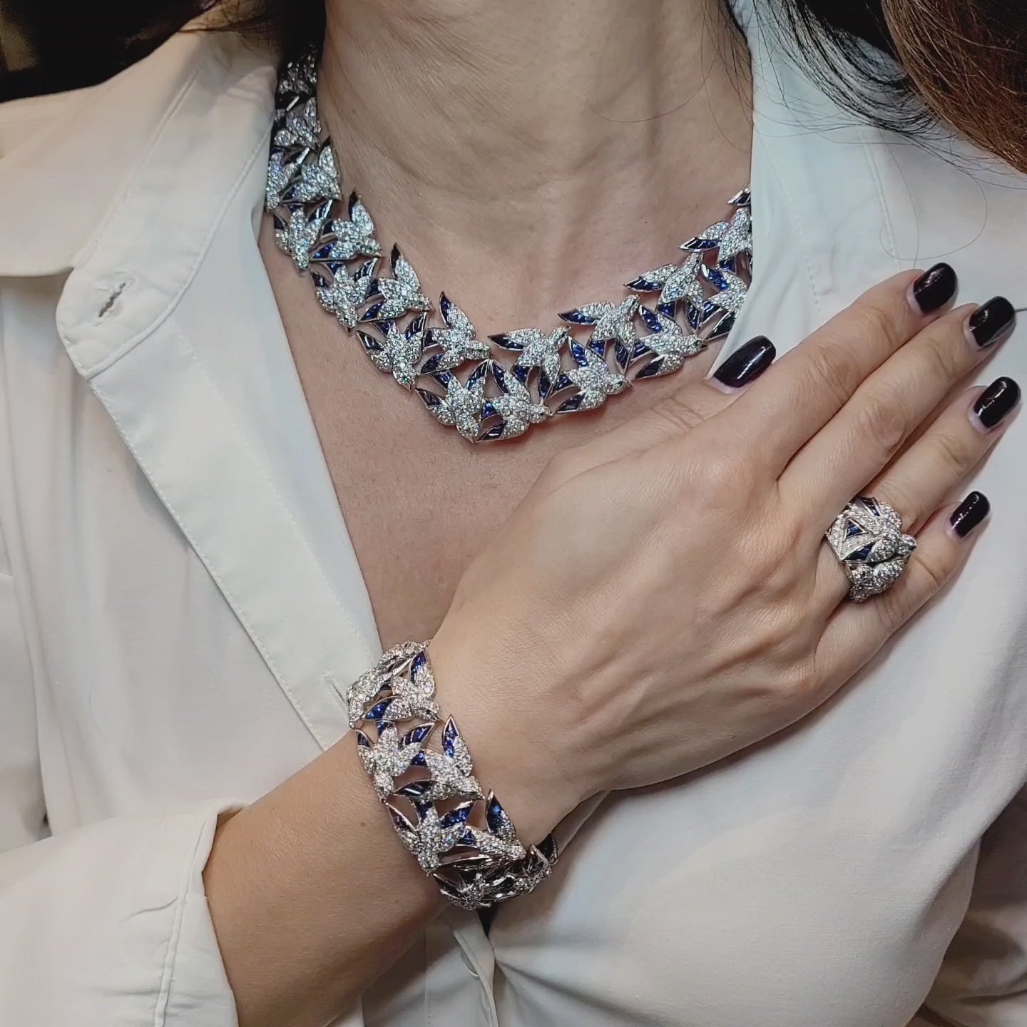 Cartier 'Les Oiseaux Liberees' Sapphire Diamond Suite